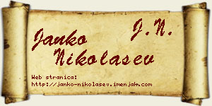 Janko Nikolašev vizit kartica